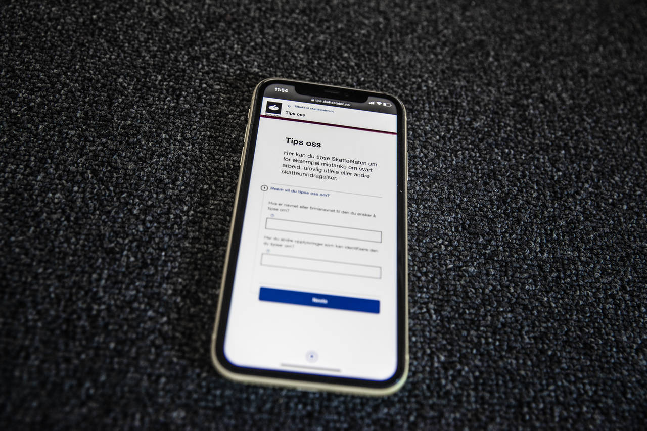 Skatteetaten opplever økning i antall tips etter at de laget en ny elektronisk tipsløsning. Foto: Stian Lysberg Solum / NTB scanpix.
