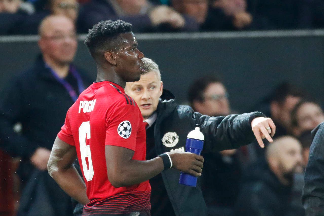 Det har stormet rundt Paul Pogba den siste tiden. Her med trener Ole Gunnar Solskjær. Foto: Erik Johansen / NTB scanpix