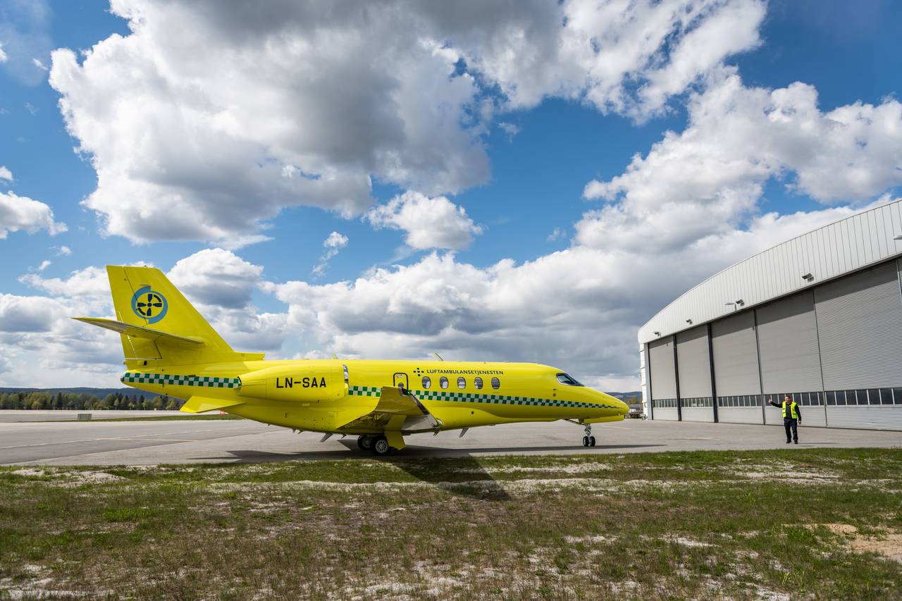 1. juli overtar det svensk-britiske selskapet Babcock luftambulansetjenesten i Norge med fly av typen C680A Latitude. Foto: BSAA / John Trygve Tollefsen / NTB scanpix