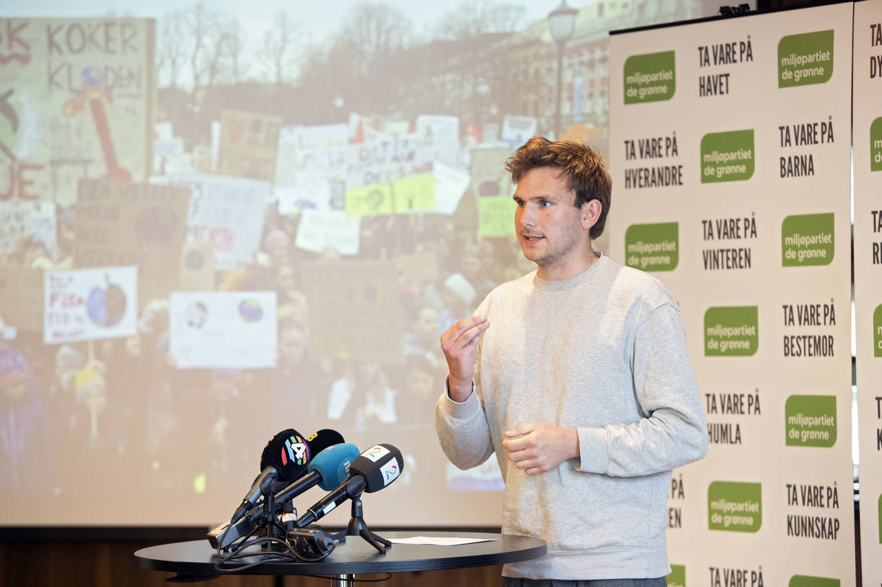 Grønn Ungdoms Teodor Bruu er skeptisk til et MDG-forslag som tar til orde for å begrense utbyggingen av vindkraft på land. Foto: Ryan Kelly / NTB scanpix