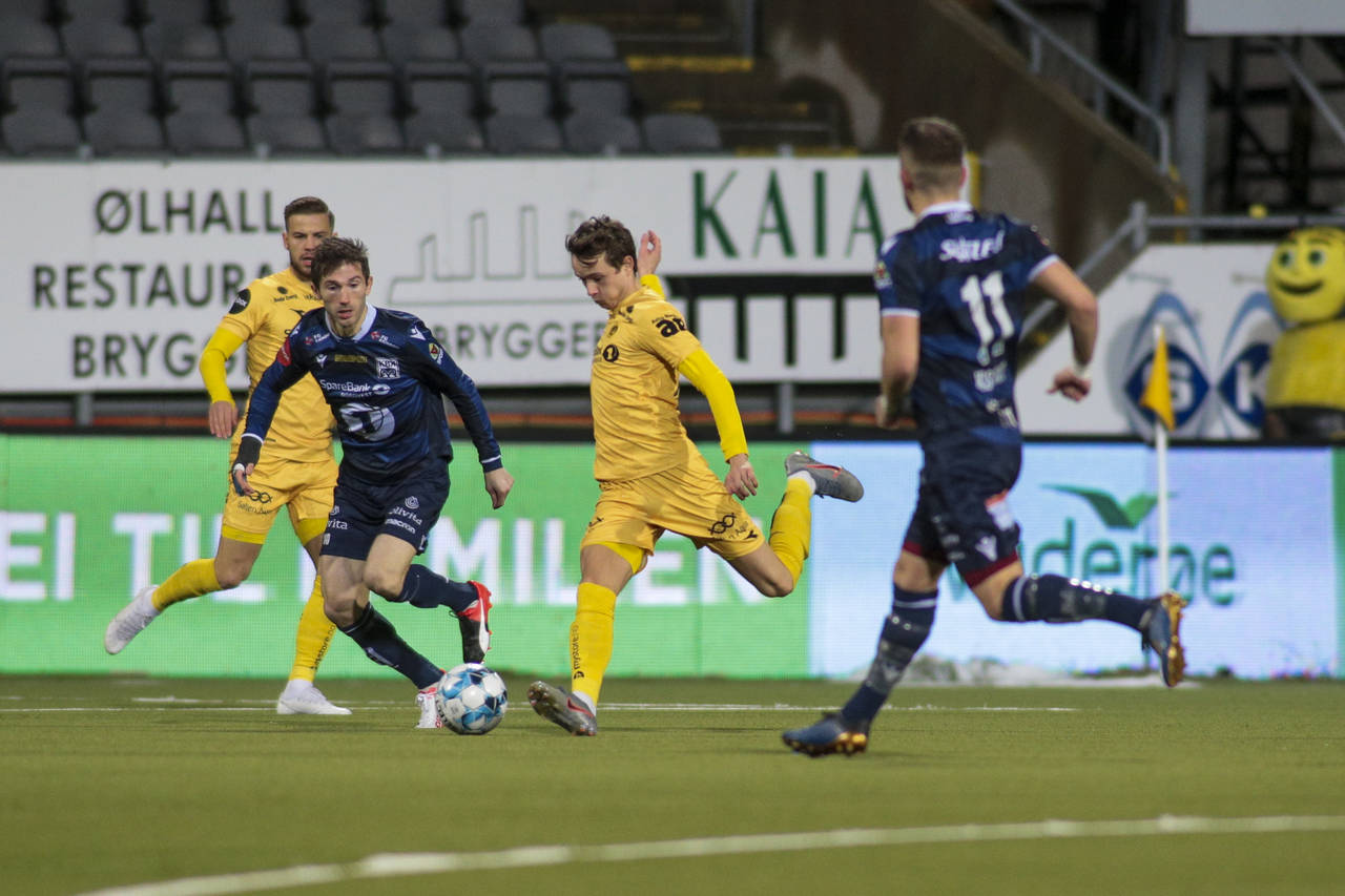 Håkon Evjen scoret i sin siste hjemmekamp på Aspmyra og sikret medalje for Bodø/Glimt. Foto: Mats Torbergsen / NTB scanpix