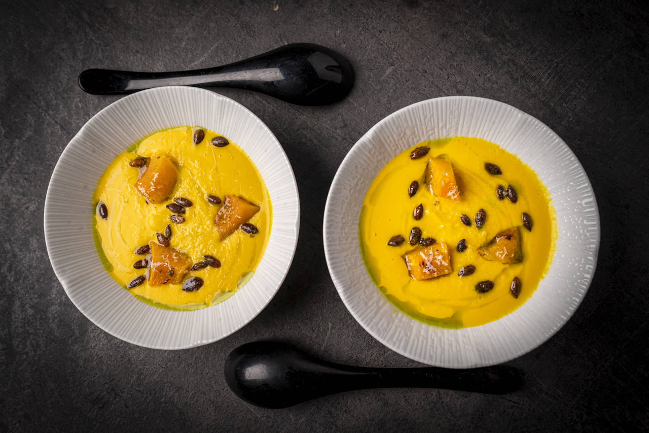 SØDMEFYLT SUPPE: Gresskarsuppe er et lyspunkt på mørke vinterdager. FOTO: Heiko Junge / NTB scanpix