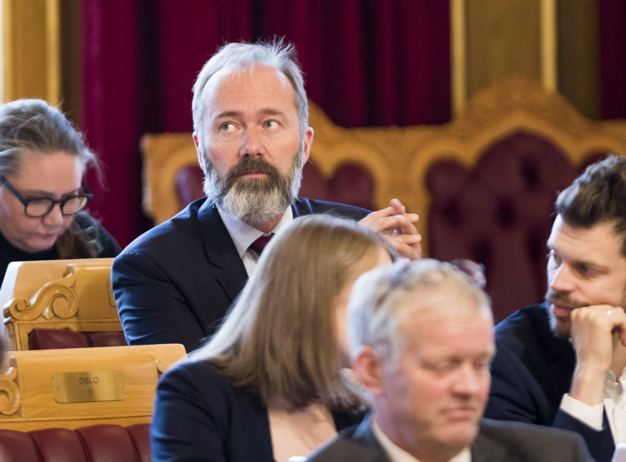 Trond Giske (Ap) under trontaledebatten i Stortinget denne uka. Foto: Terje Pedersen / NTB scanpix