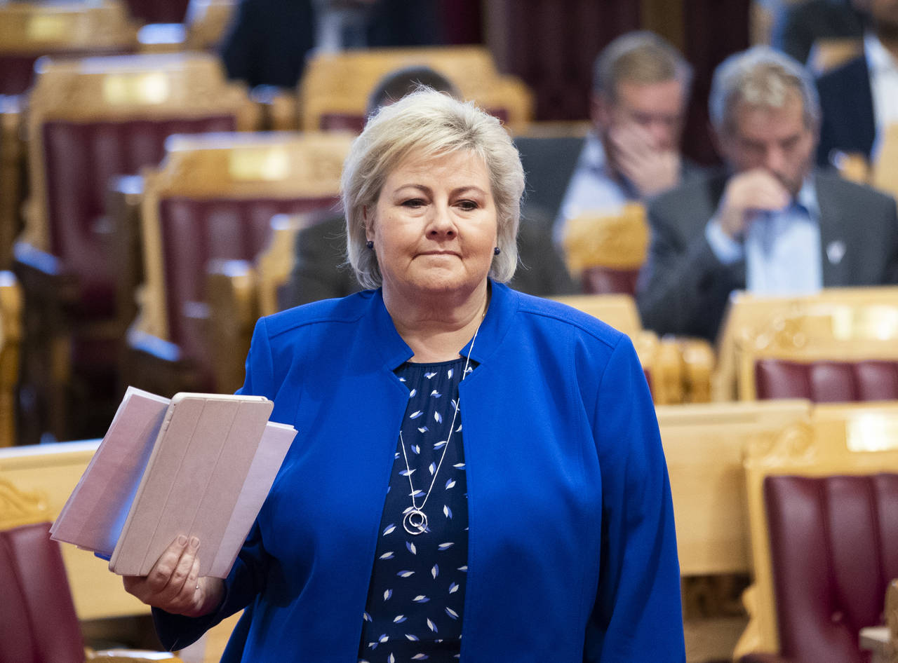 Som følge av endringer i skatte- og avgiftssystemet under Erna Solbergs tid som statsminister, har inntektsforskjellene i Norge økt noe, ifølge Statistisk sentralbyrå. Foto: Berit Roald / NTB scanpix