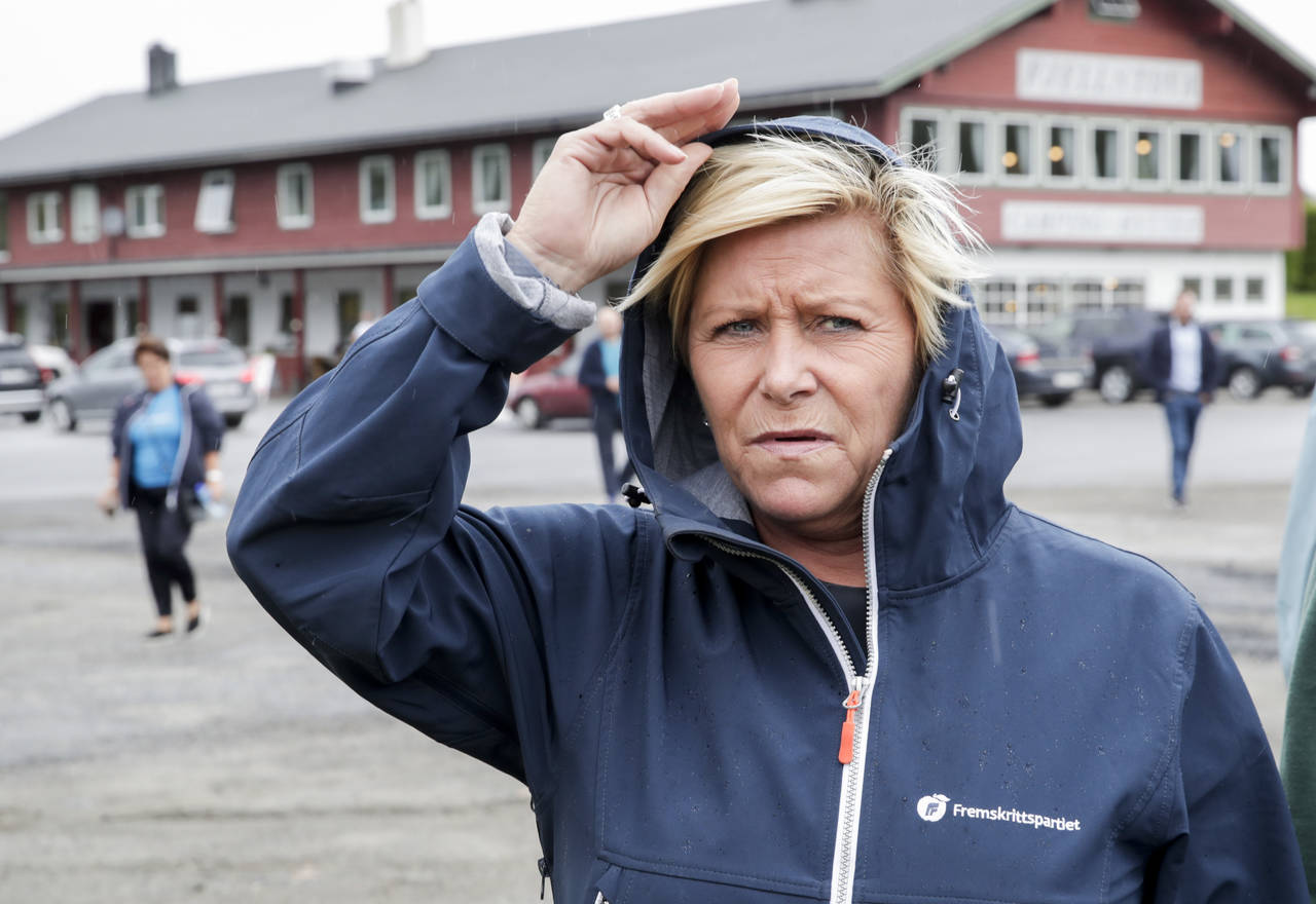 Siv Jensens Fremskrittsparti strever i motvind under en uke før valget. Foto: Vidar Ruud / NTB scanpix