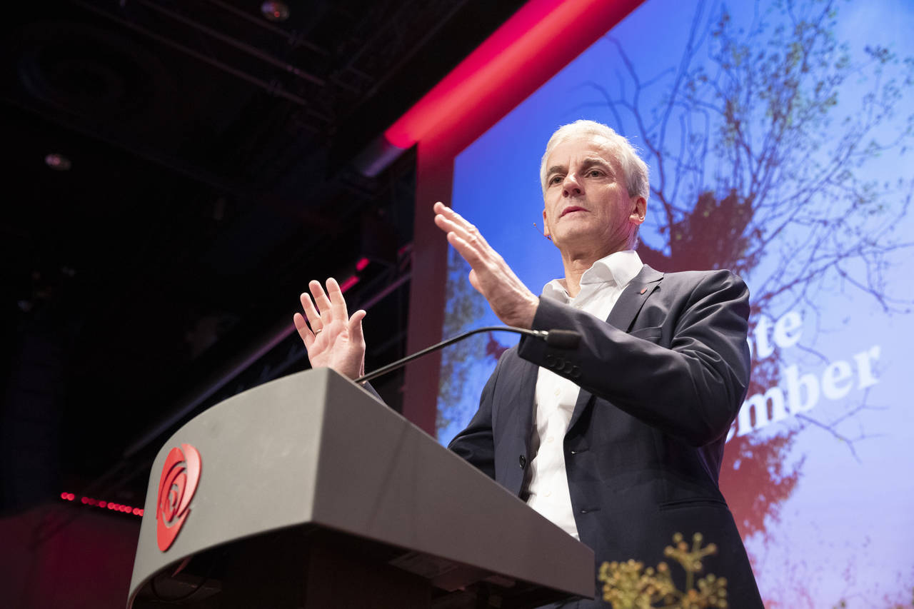 Arbeiderpartiets leder Jonas Gahr Støre talte til partiets landsstyre på Folkets Hus i Oslo tirsdag. Foto: Terje Bendiksby / NTB scanpix