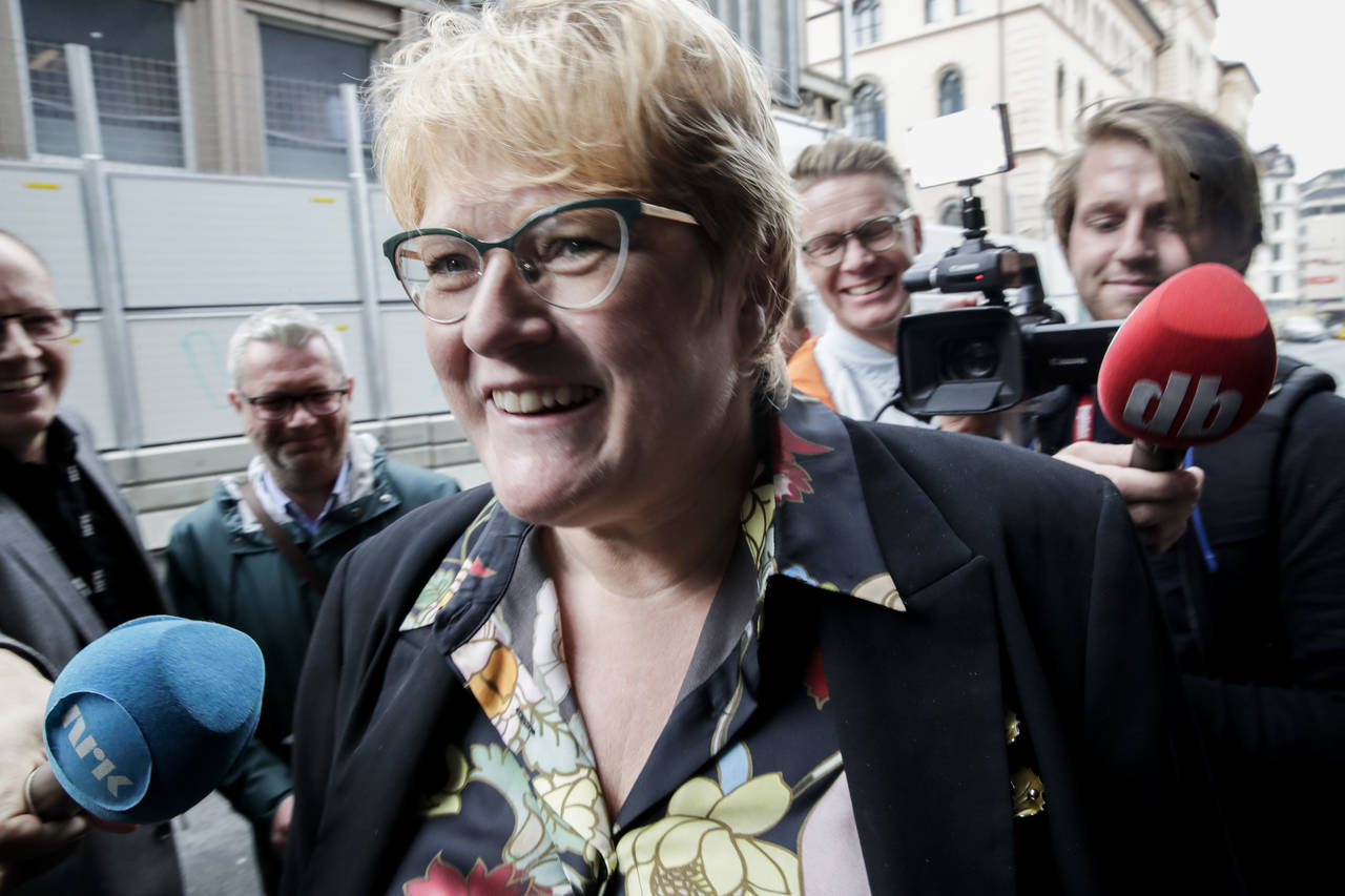 Venstre-leder Trine Skei Grande varsler en tydeligere vektlegging av partiet som et liberalt, grønt parti fremover. Foto: Vidar Ruud / NTB scanpix