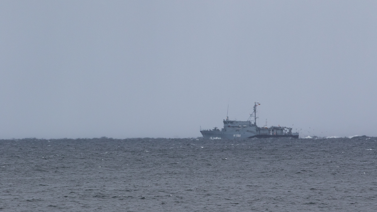 Det tyske marinefartøyet Homburg. Foto: Steinar Melby