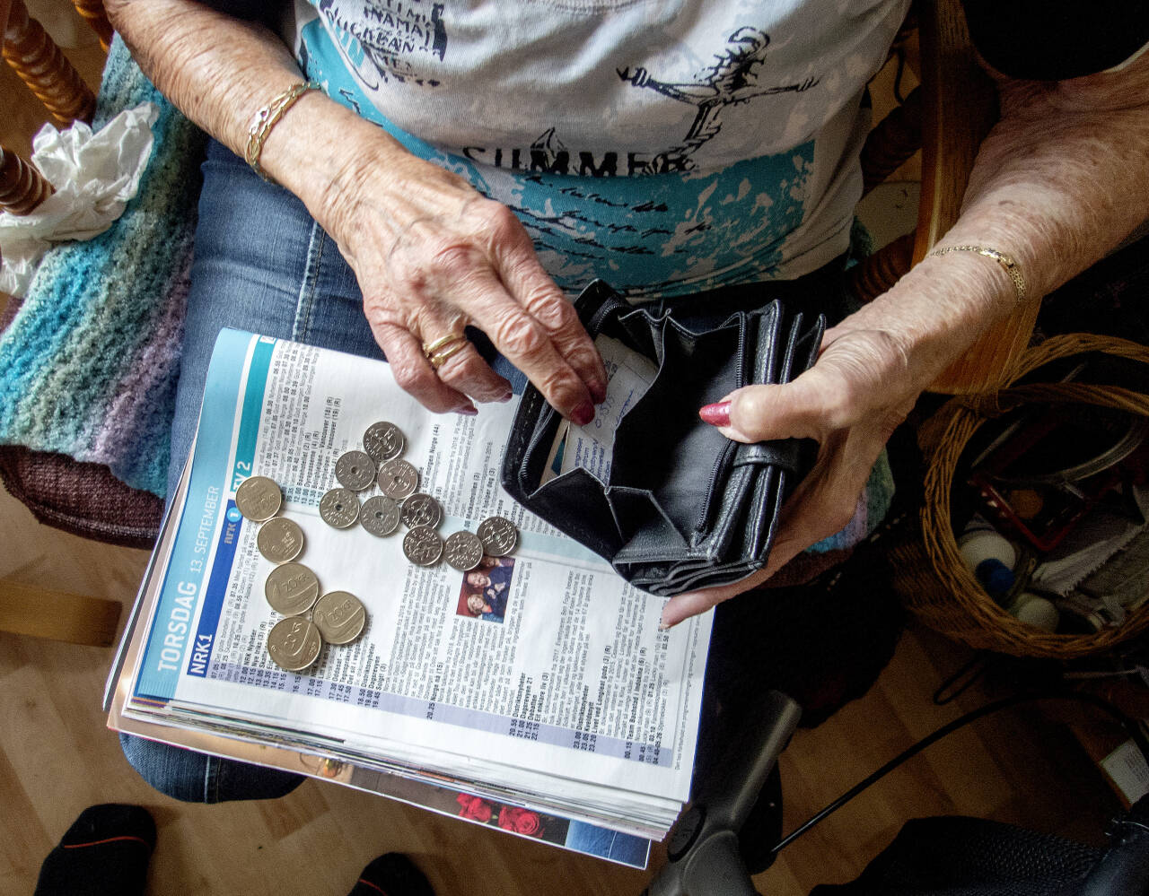 Jo tynnere lommeboka blir, jo mer øker helseproblemene, viser en analyse fra SSB. Illustrasjonsfoto: Gorm Kallestad / NTB scanpix