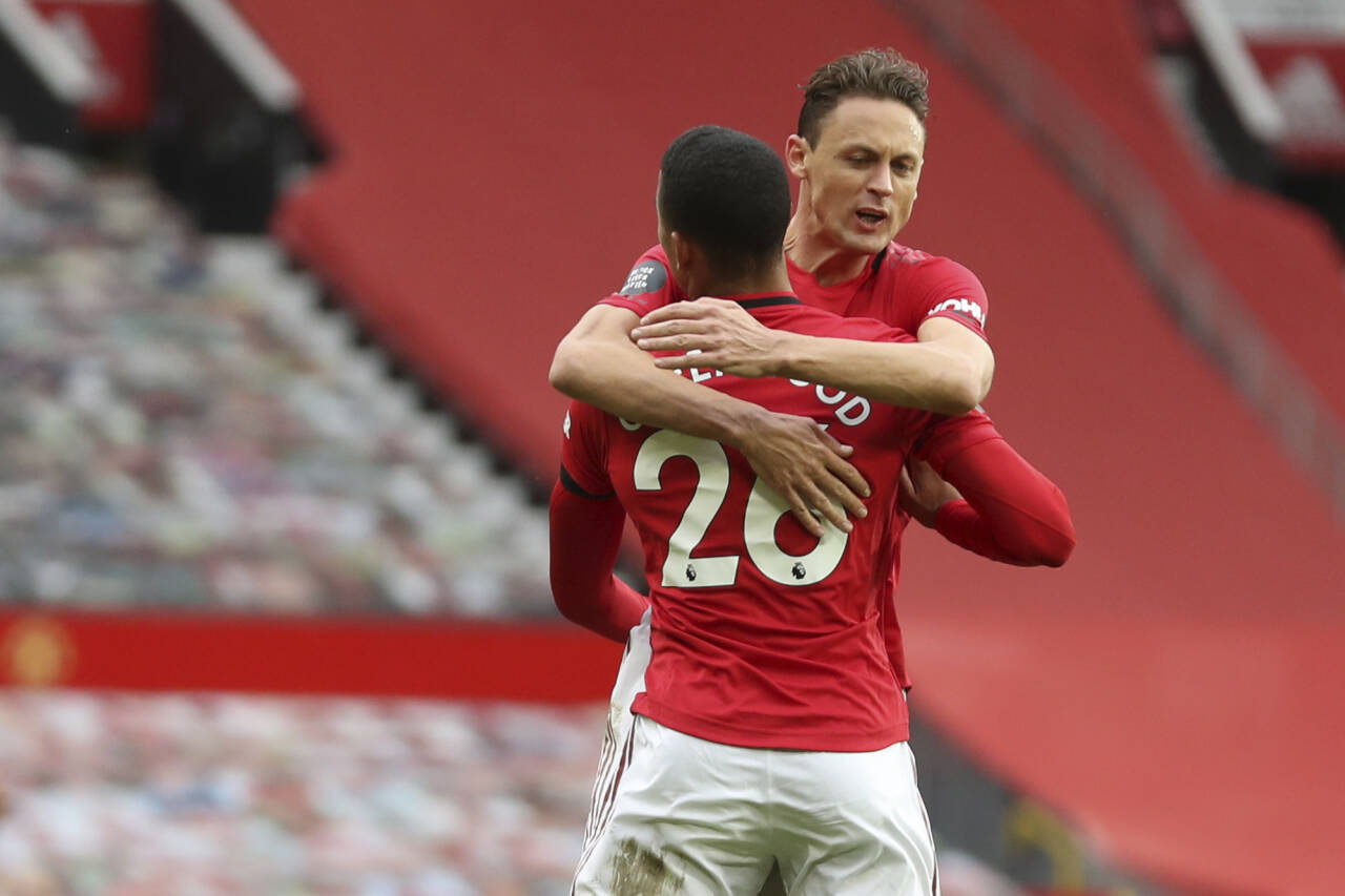 Nemanja Matic er optimist på Manchester Uniteds vegne. Foto: Cath Ivill/Pool via AP / NTB scanpix