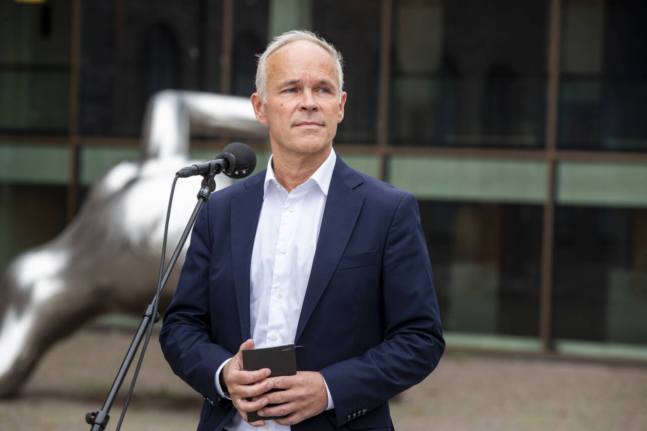 Finansminister Jan Tore Sanner (H) i forbindelse med budsjettkonferansen i Oslo. Foto: Terje Pedersen / NTB scanpix