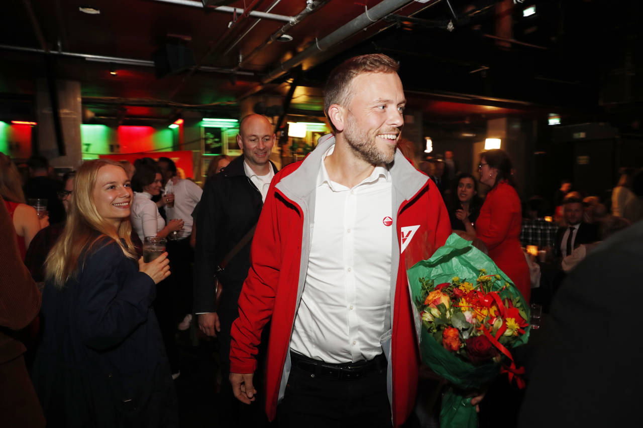 SV-leder Audun Lysbakken taler til landsstyret i Oslo fredag. Foto: Vidar Ruud / NTB scanpix