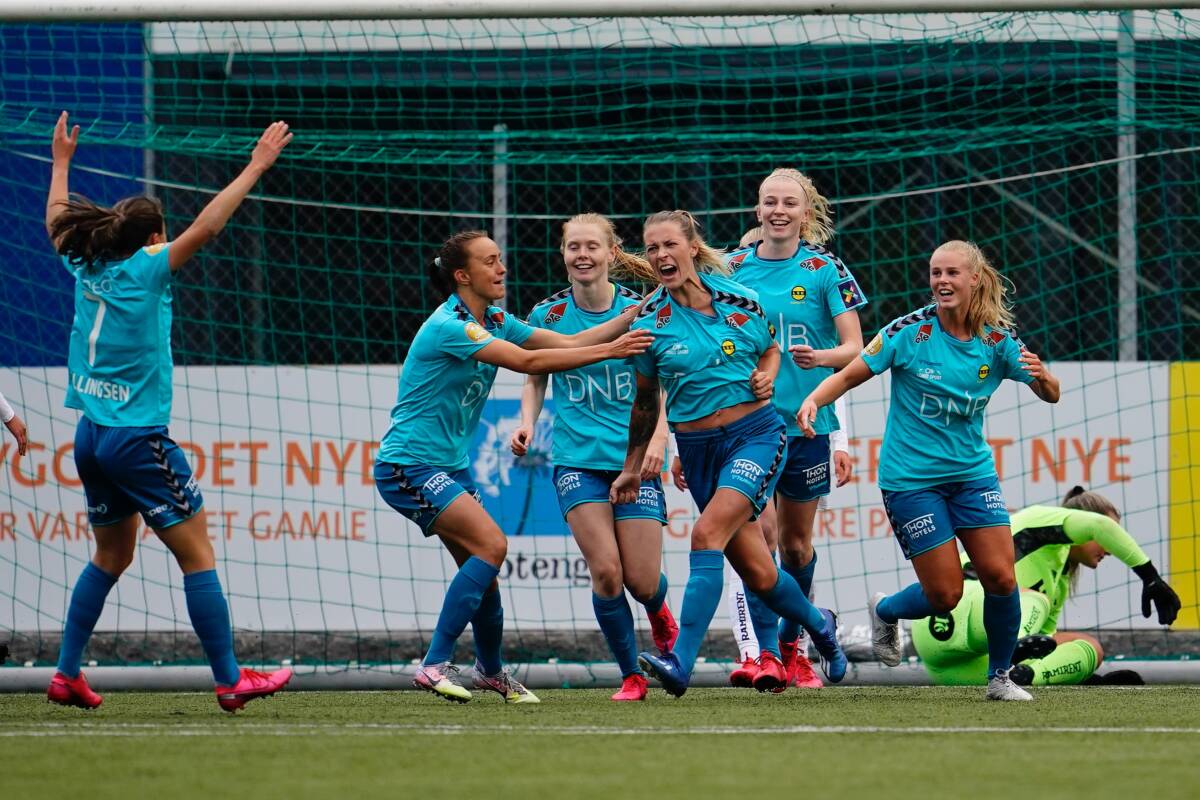 Mimmi Löfwenius satte inn 1-0 til Lillestrøm. Foto: Ole Martin Wold / NTB scanpix