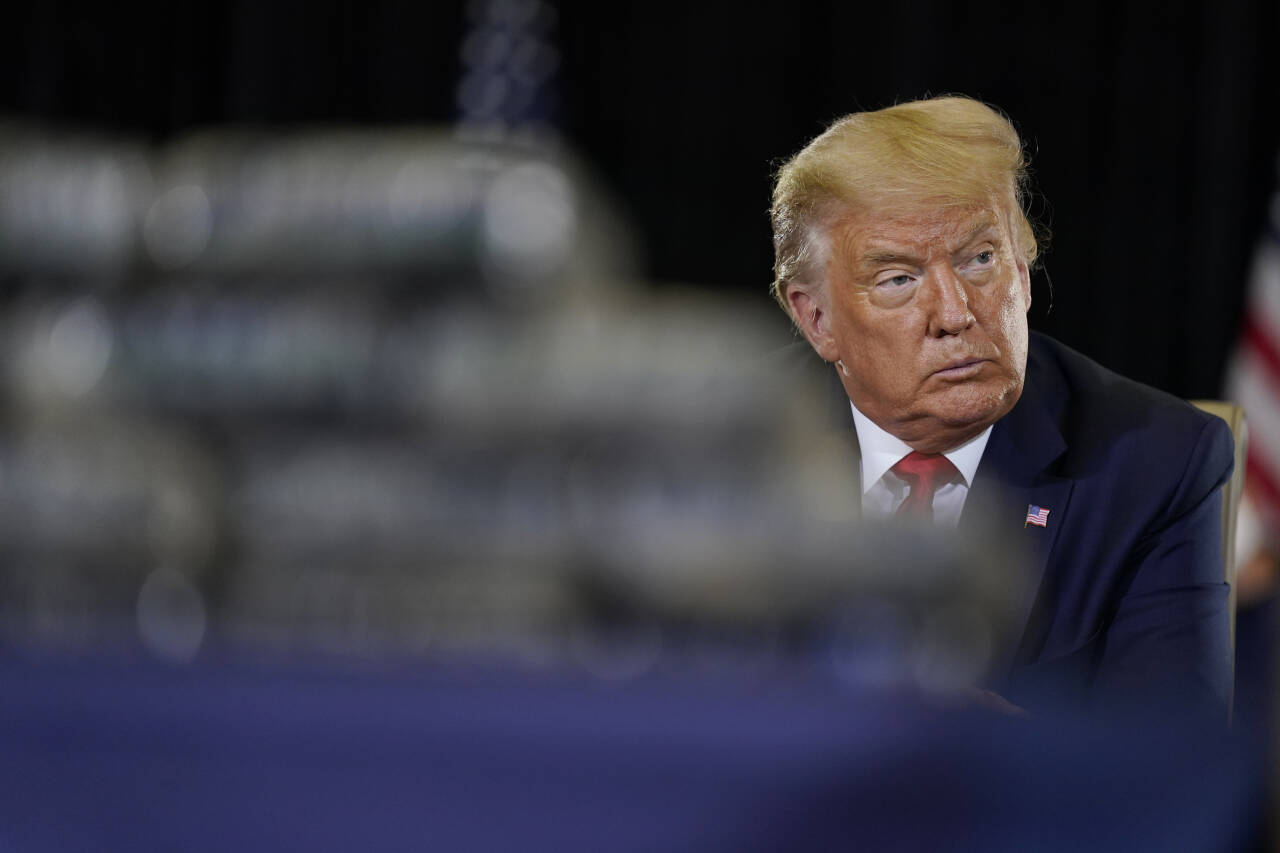 President Donald Trump bekrefter å ha gitt ordre om amerikansk dataangrep mot en russisk trollfabrikk i 2018. Foto: AP / NTB scanpix