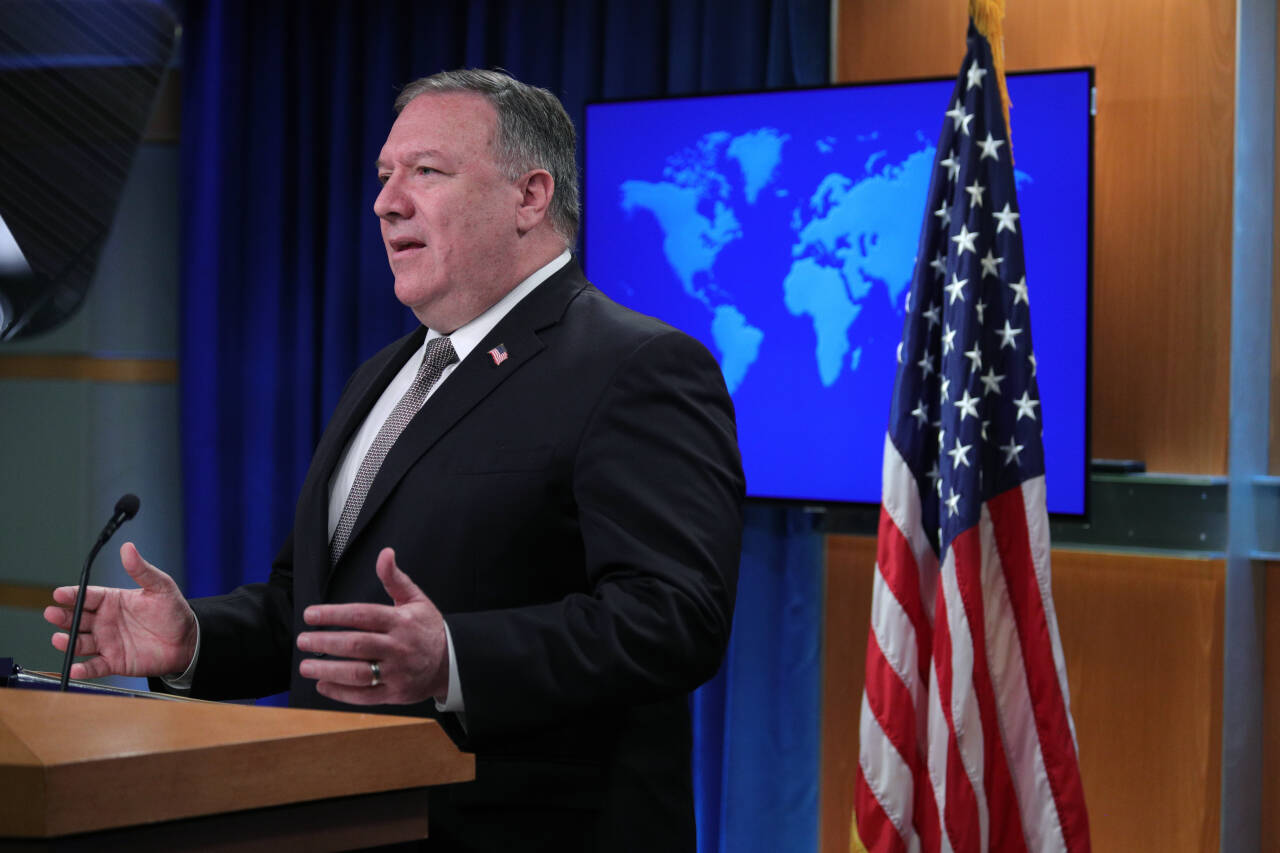 Utenriksminister Mike Pompeo sier USA avviser Kinas krav på ressursene i Sør-Kinahavet. Foto: AP / NTB scanpix