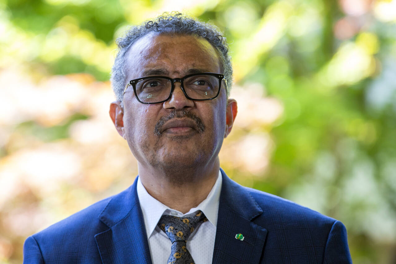 WHO-sjef Tedros Adhanom Ghebreyesus kom med en dyster framtidsanalyse i en uttalelse mandag. Arkivfoto: Salvatore Di Nolfi/Keystone via AP / NTB scanpix