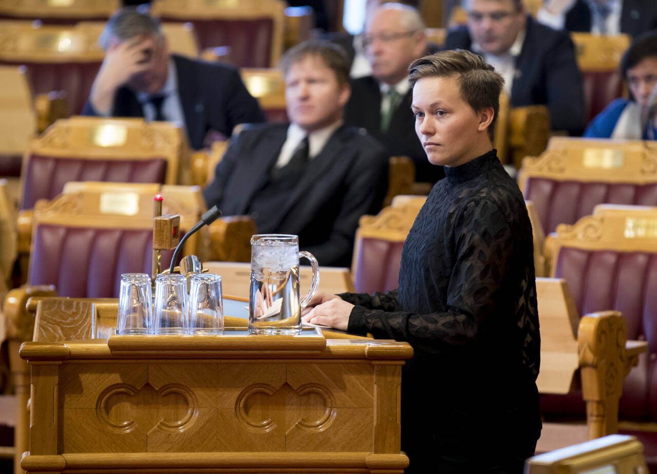 Solfrid Lerbrekk (SV) under Stortingets spørretime i 2018. Foto: Vidar Ruud / NTB scanpix