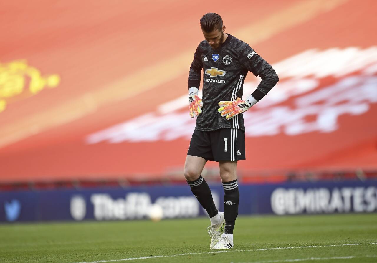 David de Gea depper etter å ha sluppet inn 2-0. Foto: Andy Rain / Pool via AP / NTB scanpix.