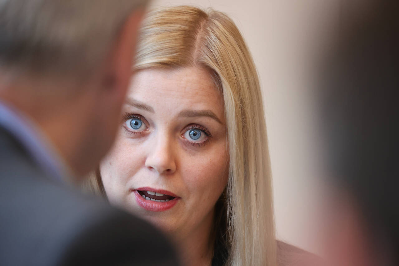 Olje- og energiminister Tina Bru (H) kunne ikke imøtekomme kravet om stans i utbygging av vindkraftverk på Haramsøya. Foto: Ørn E. Borgen / NTB scanpix