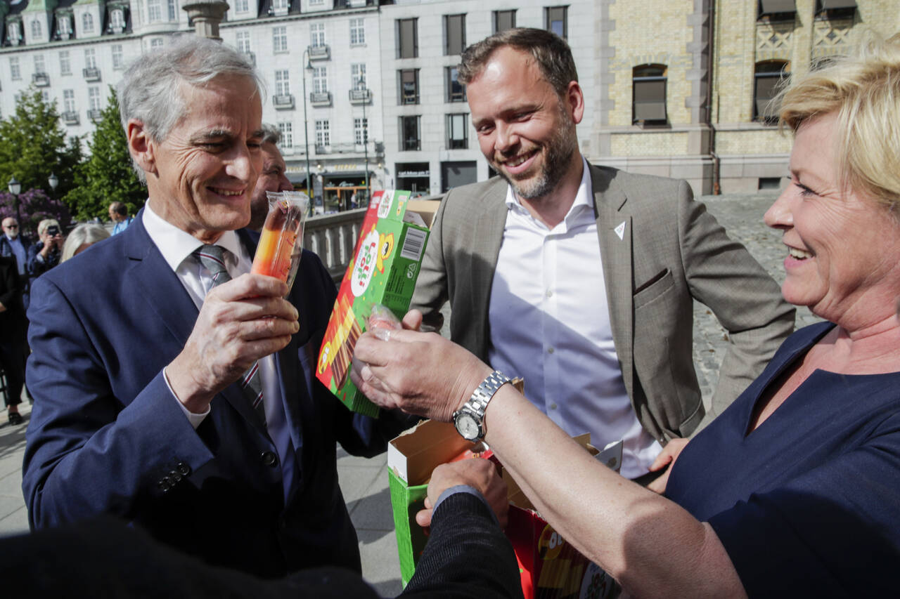 Støre klar for nye kamper mot mindretallsregjeringen sammen med sine nye venner i Frp. Foto: Vidar Ruud / NTB scanpix