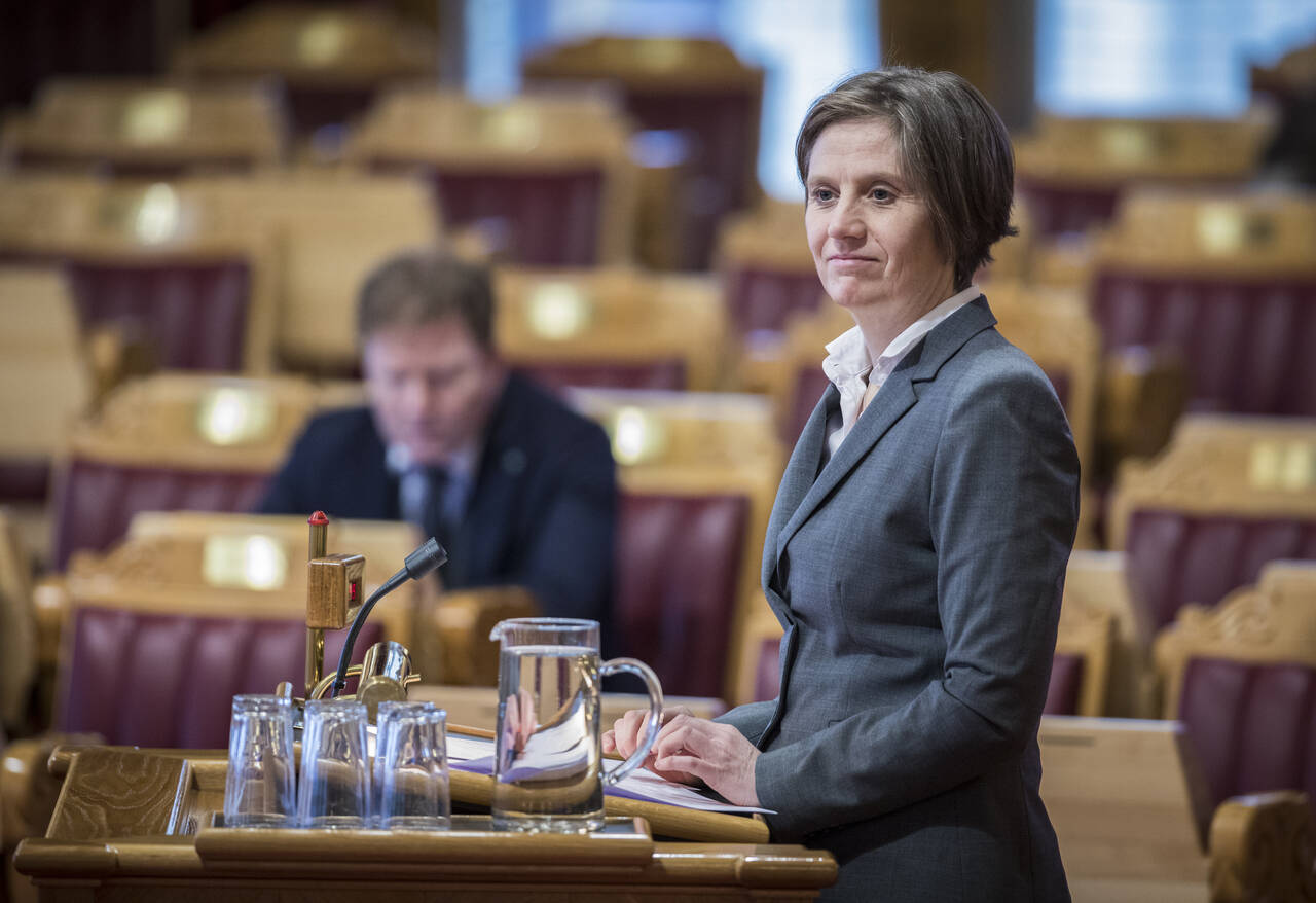 Helsepolitisk talsperson i Senterpartiet, Kjersti Toppe, i Stortinget ved en tidligere anledning. Foto: NTB scanpix