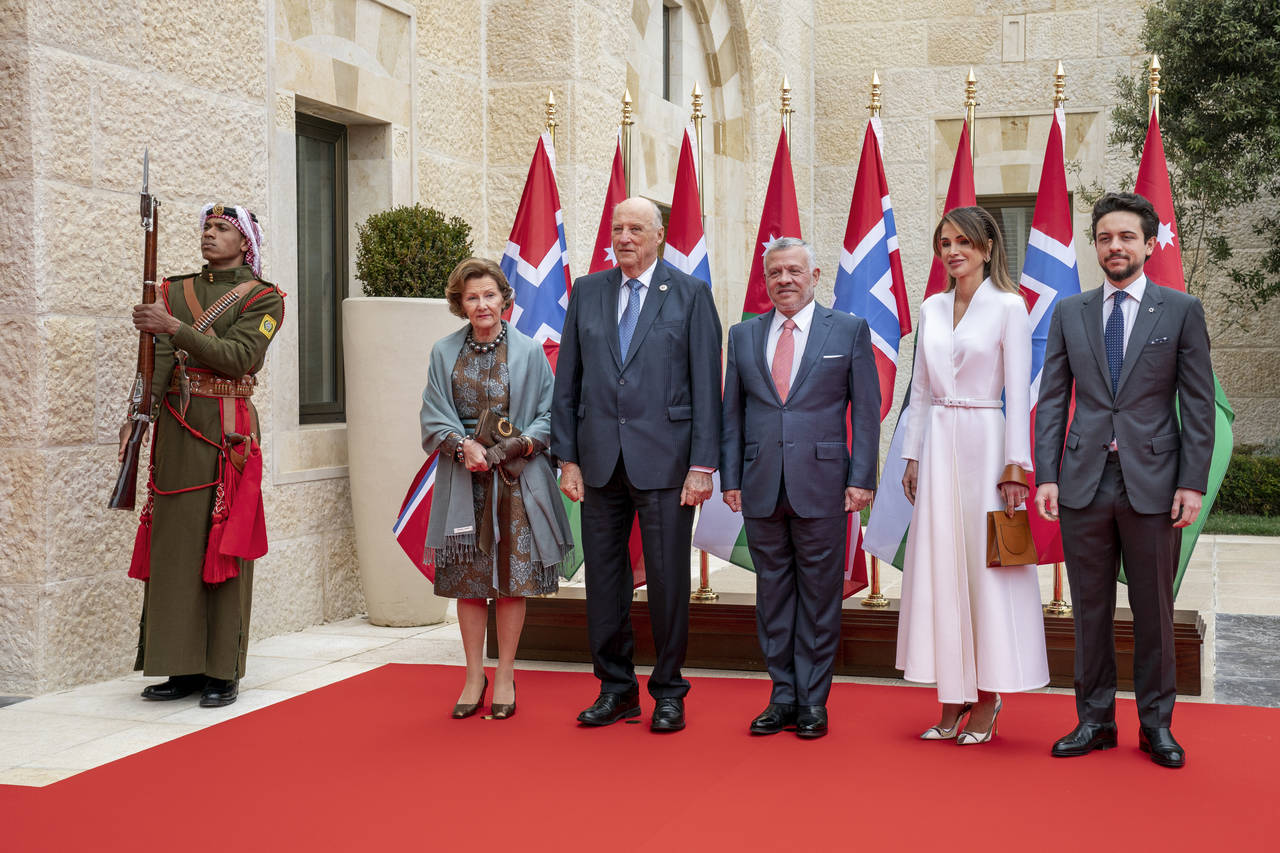 Kongeparets besøk i Jordan fortsetter. Foto: Heiko Junge / NTB scanpix