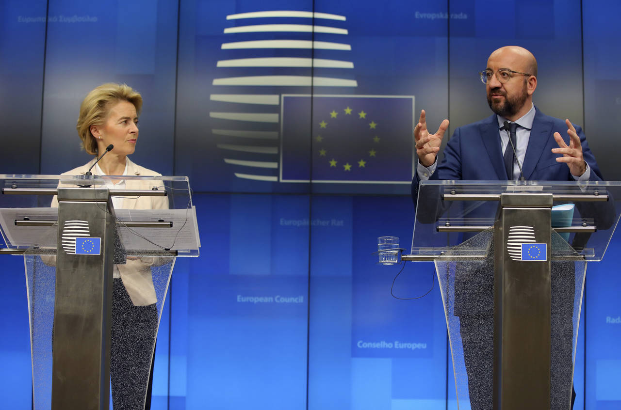 EU-lederne Ursula von der Leyen og Charles Michel liker ikke at USA handlet på egen hånd uten på snakke med noen først. Arkivfoto: Olivier Matthys / AP / NTB scanpix