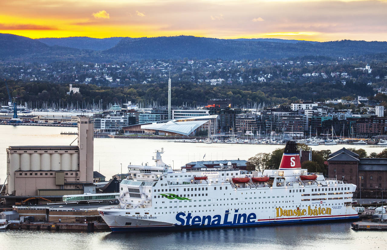 MS Stena Saga fra Stena Line ved kai i Oslo. Foto: Halvard Alvik, NTB scanpix