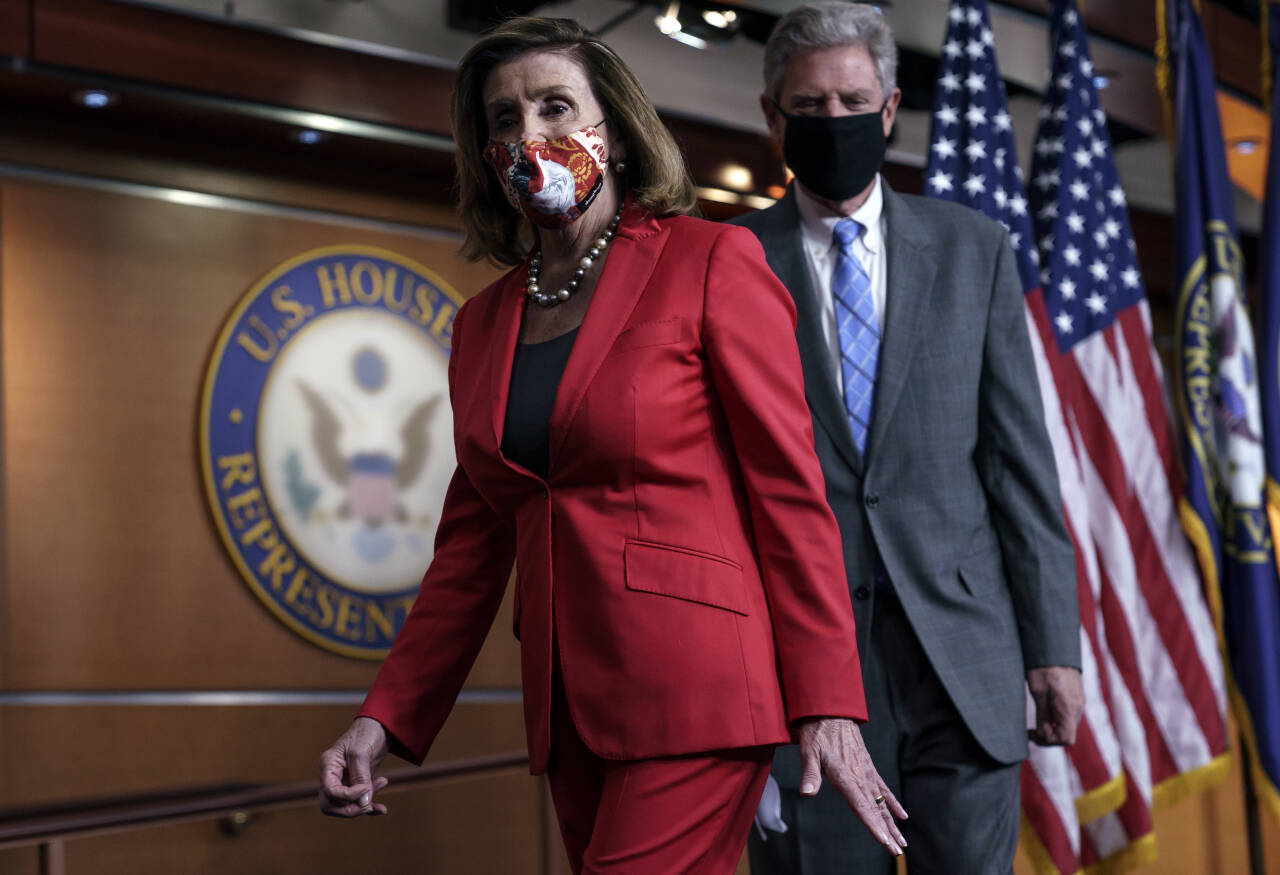 Nancy Pelosi beholder jobben som Speaker i Representantenes hus, men med et redusert flertall. Foto: J. Scott Applewhite / AP / NTB