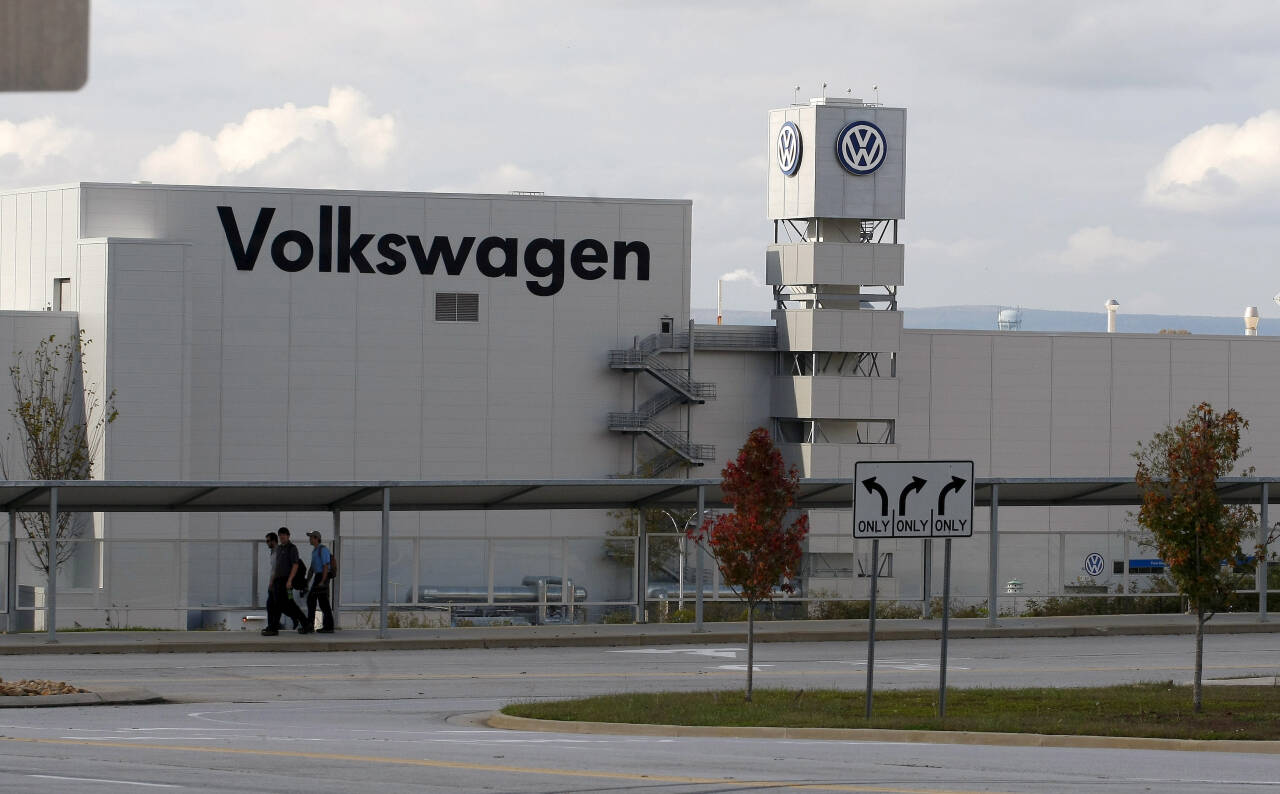 USA: Volkswagen-fabrikken i Chattanooga, Tennessee, har 3800 ansatte og skal fra 2022 bygge biler i den elektriske ID-serien for det amerikanske markedet. Foto: Tami Chappell / Reuters