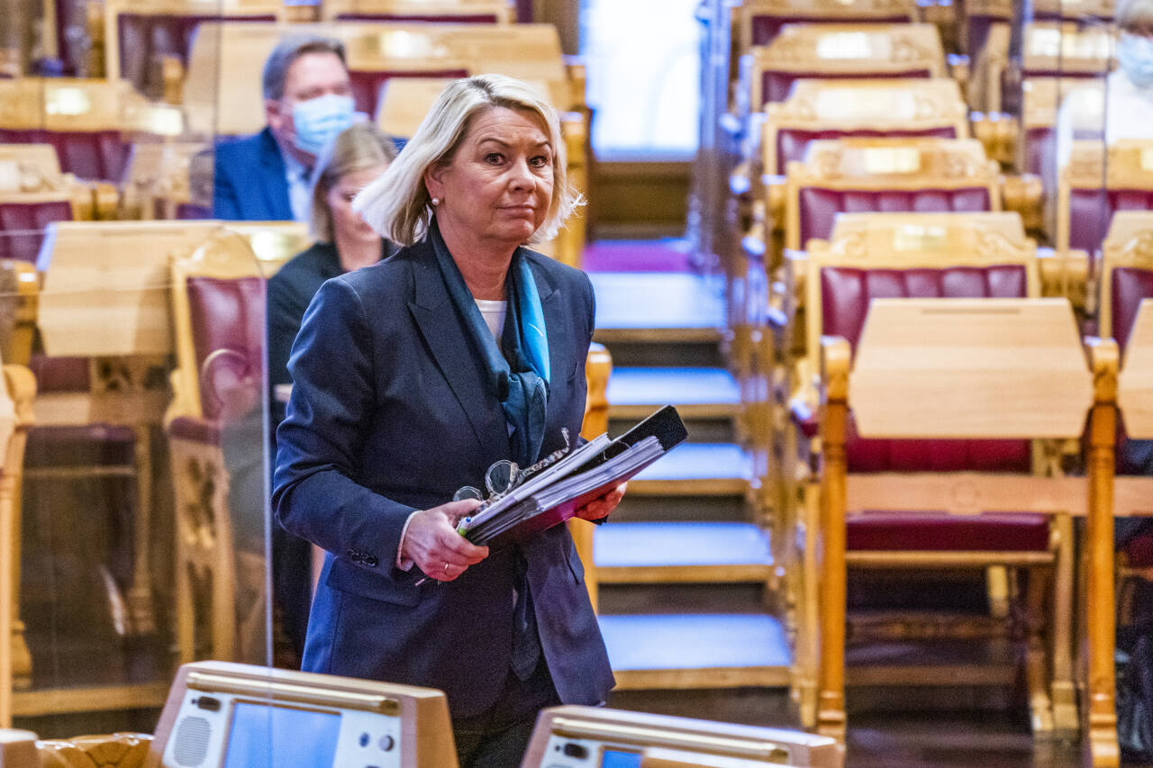 Justis- og beredskapsminister Monica Mæland (H) deltok i Stortingets muntlige spørretime onsdag.Foto: Håkon Mosvold Larsen / NTB