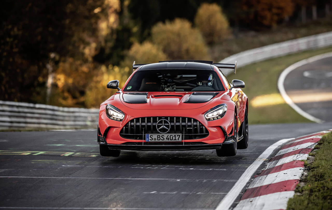 I FARTA: Mercedes-AMG GT Black Series satte ny runderekord for produksjonsbiler på Nürburgring. Foto: Produsenten