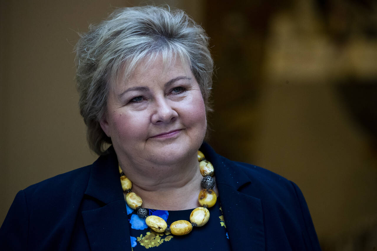 Statsminister Erna Solberg (H) lanserte en ny støtteordning for batteri i fartøy tirsdag. Foto: Terje Pedersen / NTB