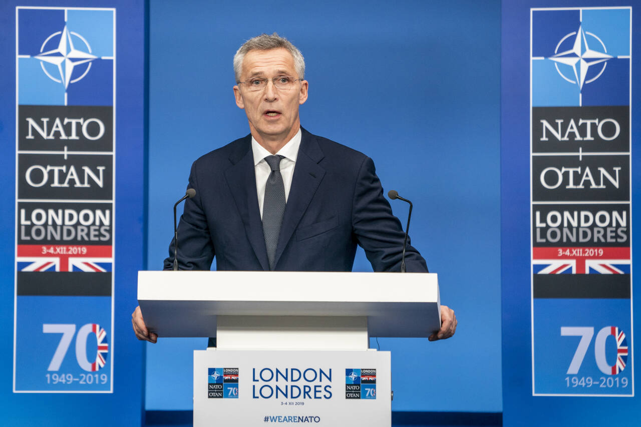 Nato-sjef Jens Stoltenberg under toppmøtet i Watford utenfor London i fjor. Foto: Heiko Junge / NTB