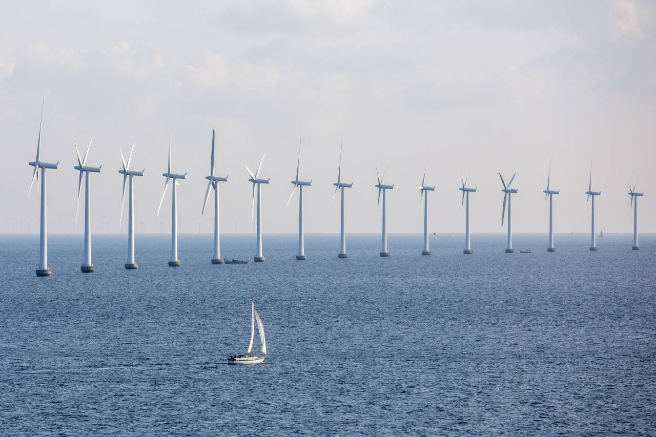 Middelgrundens Vindmøllepark i Øresund utenfor København. En ny rapport tar for seg mulighetene for norsk havvindindustri. Foto: Paul Kleiven / NTB