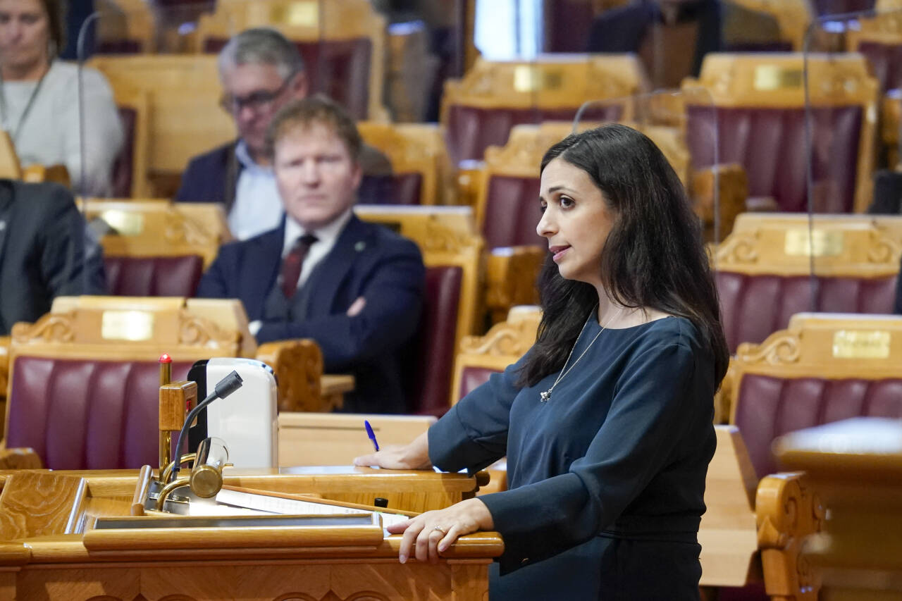 Hadia Tajik (Ap) under Spørretimen i Stortinget onsdag.Foto: Håkon Mosvold Larsen / NTB