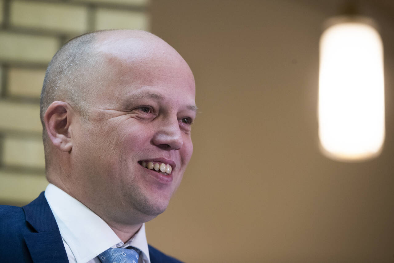 Senterpartiets leder Trygve Slagsvold Vedum kan glede seg over sterke tall på meningsmålingene i oktober. Foto: Terje Pedersen / NTB