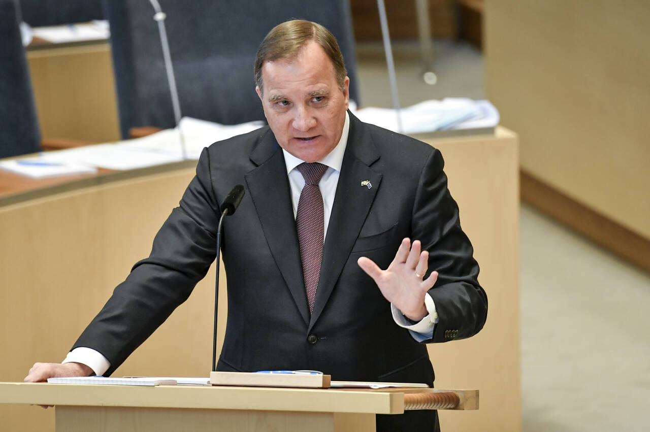 Statsminister Stefan Löfven i Riksdagen tidligere i år. Foto: Anders Wiklund / TT / NTB scanpix