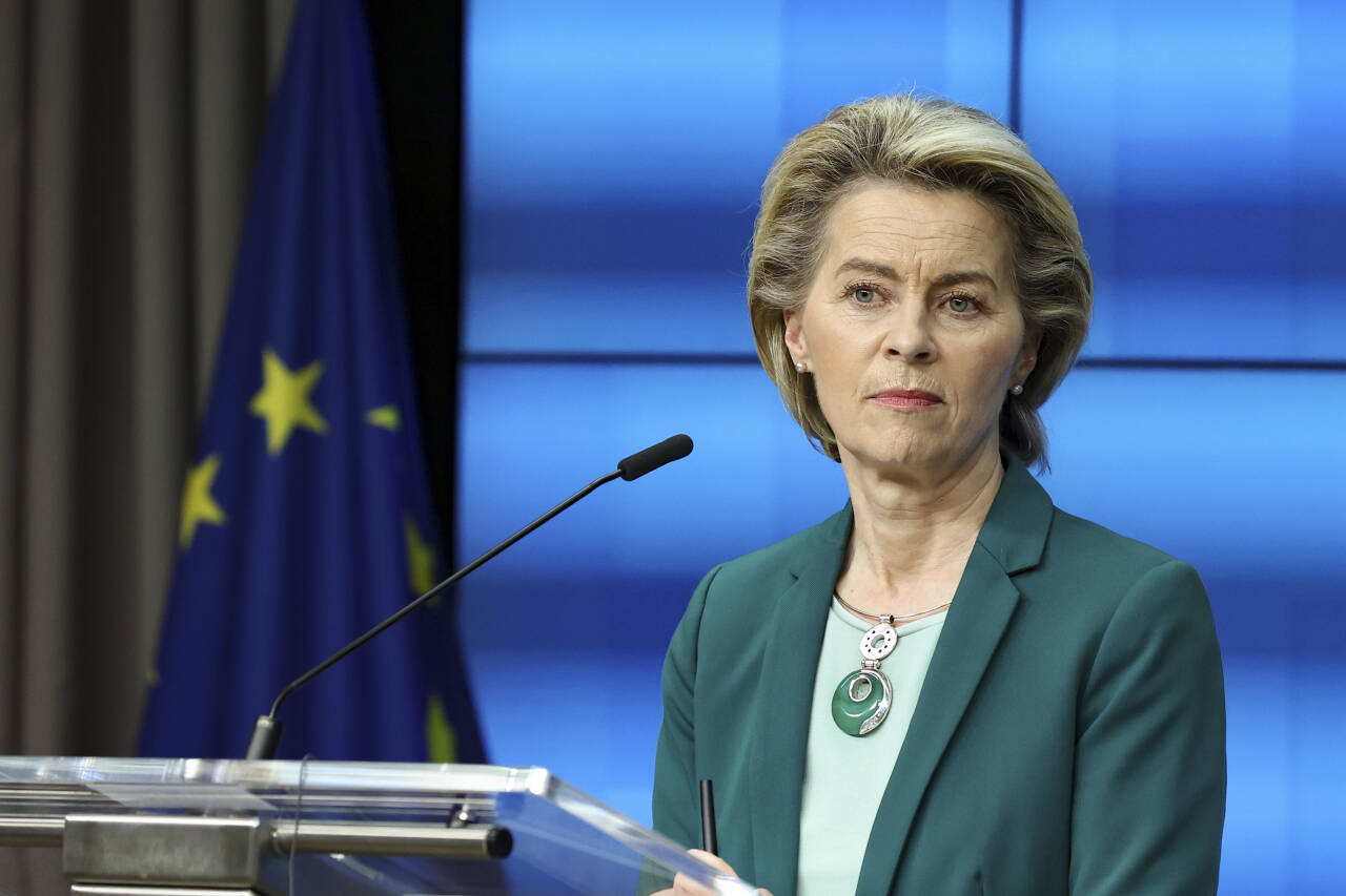 EU-kommisjonens leder Ursula von der Leyen. Foto: Aris Oikonomou / Pool / AP / NTB
