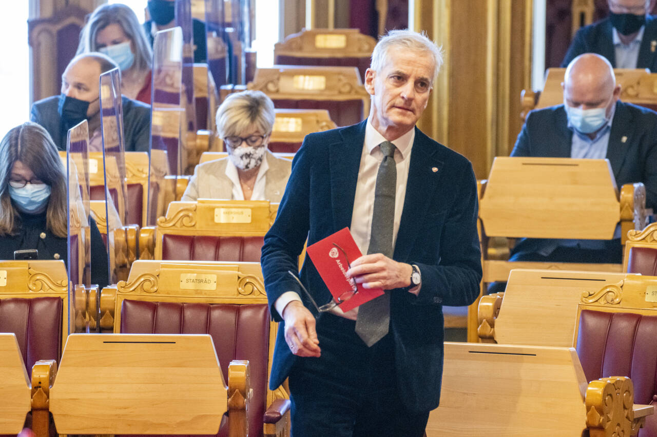 Ap-leder Jonas Gahr Støre ville blitt leder for et solid rødgrønt flertall dersom aprilmålingen til Opinion hadde vært valgresultat. Foto: Heiko Junge / NTB