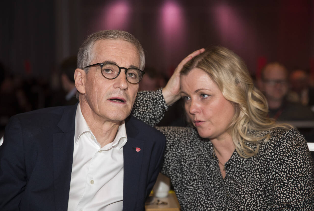 Arbeiderpartiets leder Jonas Gahr Støre sammen med partisekretær Kjersti Stenseng. Foto: Terje Pedersen / NTB