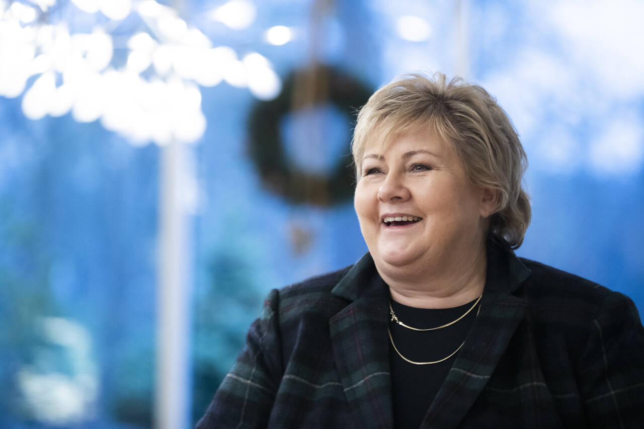 Statsminister Erna Solberg (H) kan smile for god oppslutning på siste VG-måling. Foto: Berit Roald / NTB