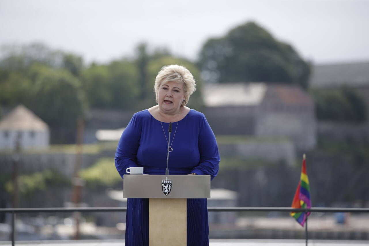 Statsminister Erna Solberg (H) oppsummerte det siste halve året fredag. Foto: Hanna Johre / NTB