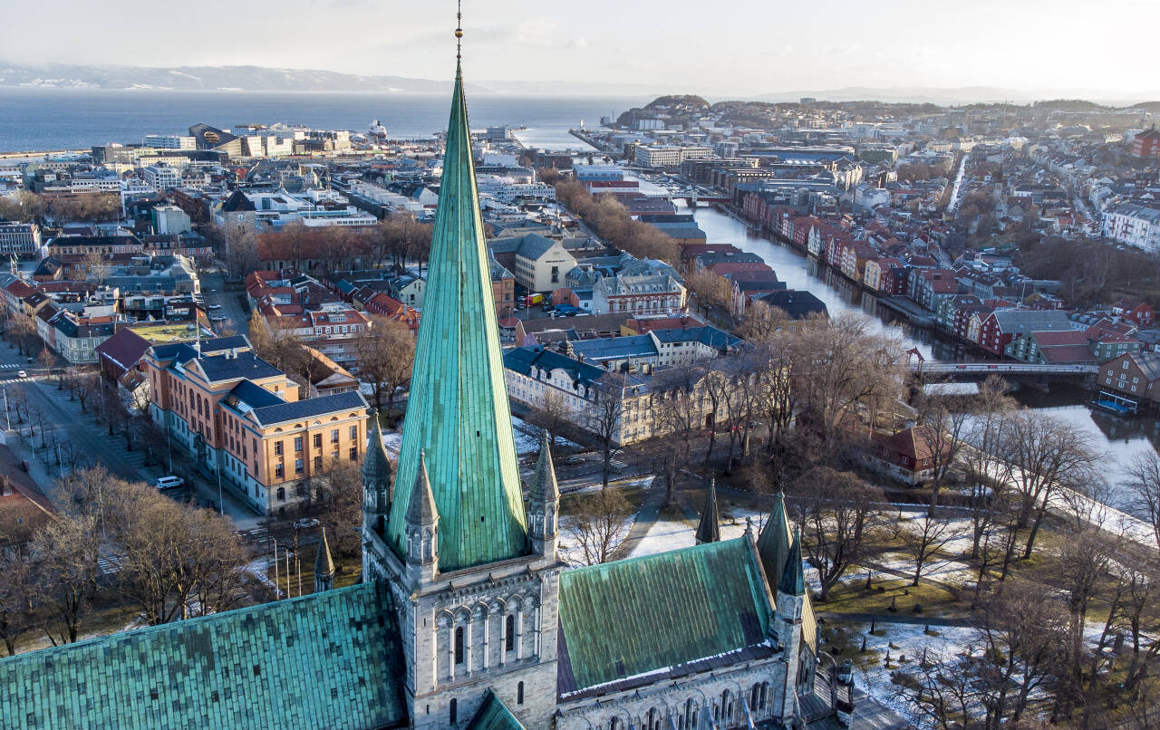Utsikt over Trondheim sentrum, med Nidarosdomen i front. Arkivfoto: Gorm Kallestad / NTB