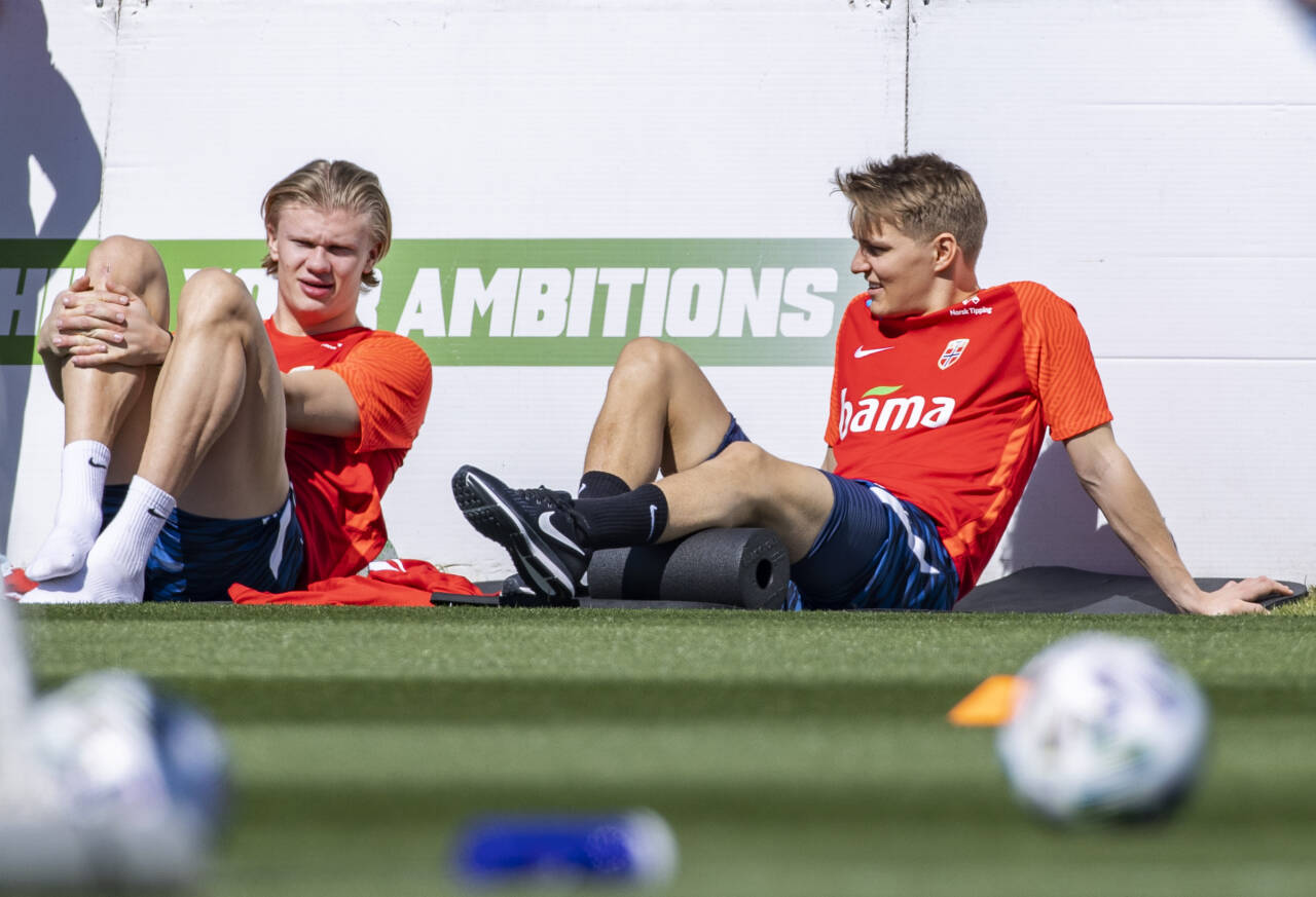 Disse to spillerne er Norges mest fryktede offensive våpen når VM-kvalifiseringen starter onsdag.Foto: Geir Olsen / NTB