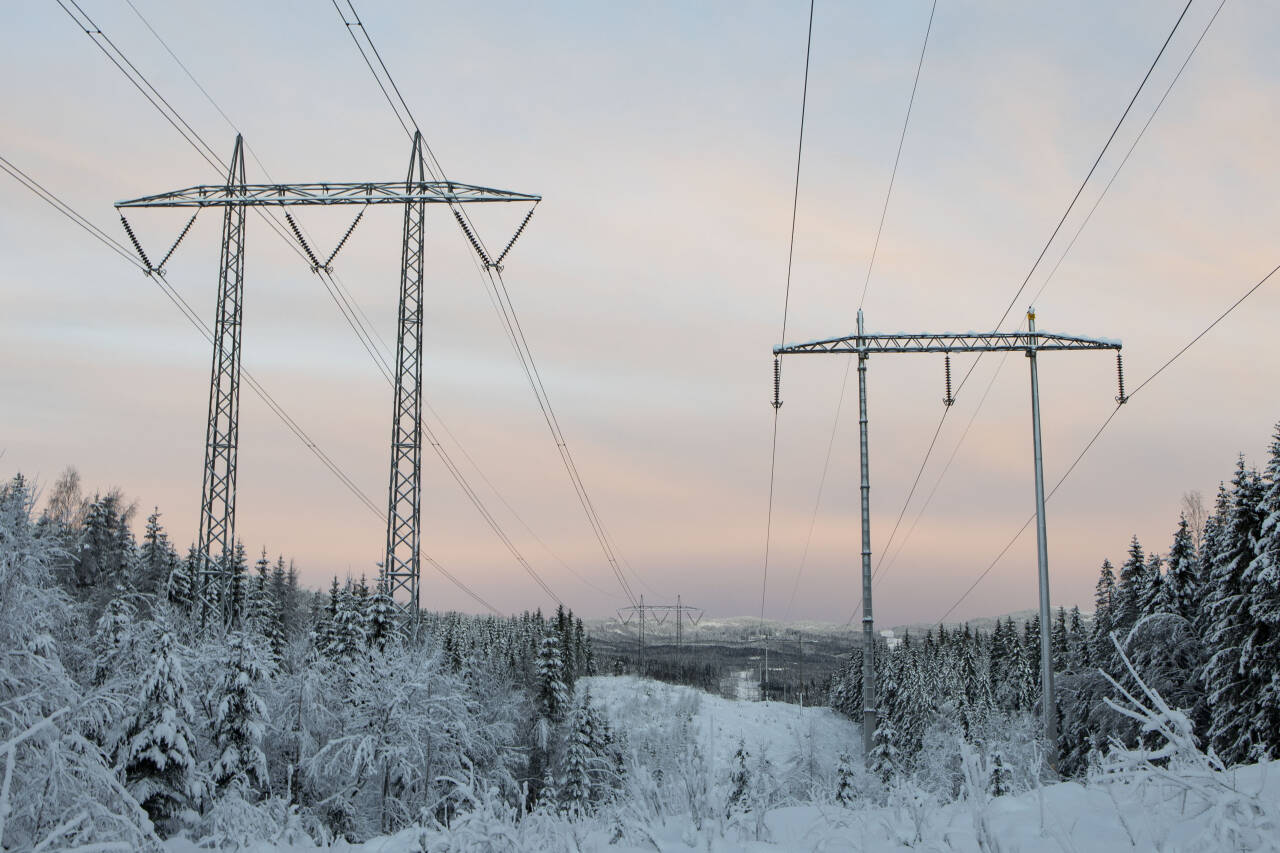 Høyspentledning på den såkalte Vinstralinja i Lillomarka i Nittedal i januar i år. Strømnettet i Norge må oppgraderes, og kostnaden kan ende hos forbrukeren. Illustrasjonsfoto: Paul Kleiven / NTB