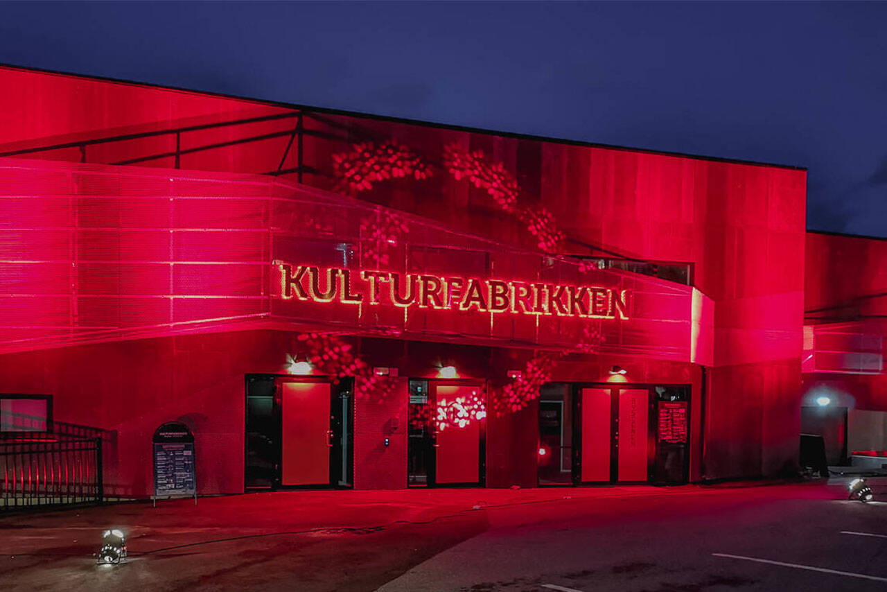 Kulturfabrikken under «Red Alert»-aksjonen. Foto: Kurt Helge Røsand / KSU.NO