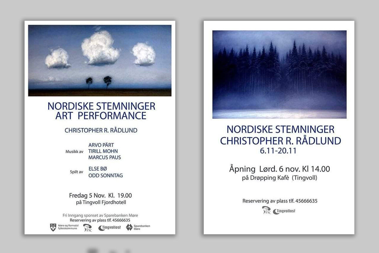 Performance art og utstillingsåpning henholdsvis på fredag 05.november og lørdag 06. november 2021 på Tingvoll.