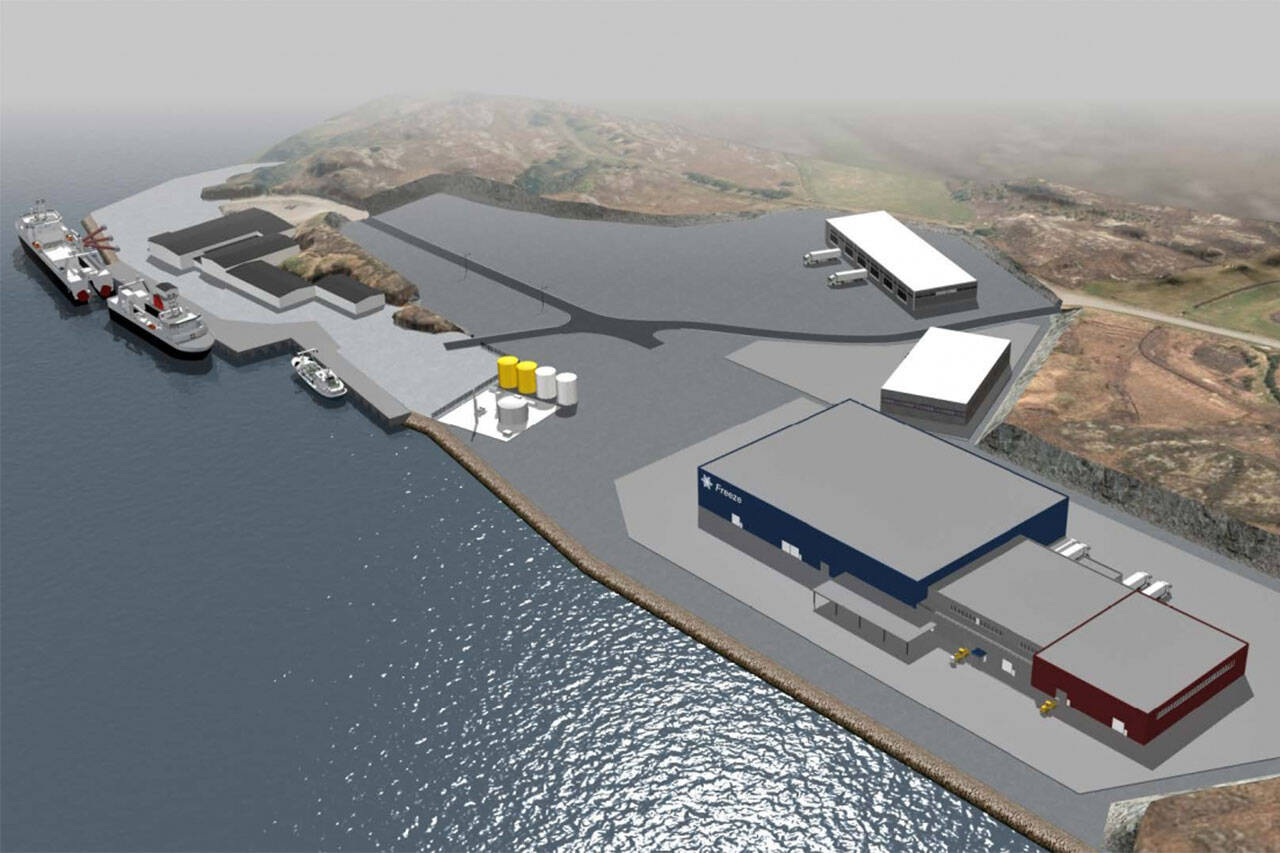 Vikan havn på Smøla, slik man tenker seg hvordan det kan bli. Illustrasjon: Hobøl Consulting / Kristiansund og Nordmøre Havn