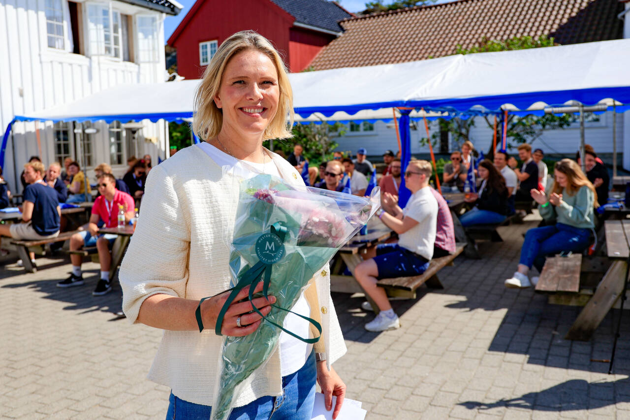 Frp-leder Sylvi Listhaug besøker FpU sin sommerleir på Skottevik Feriesenter i Lillesand. Foto: Tor Erik Schrøder / NTB